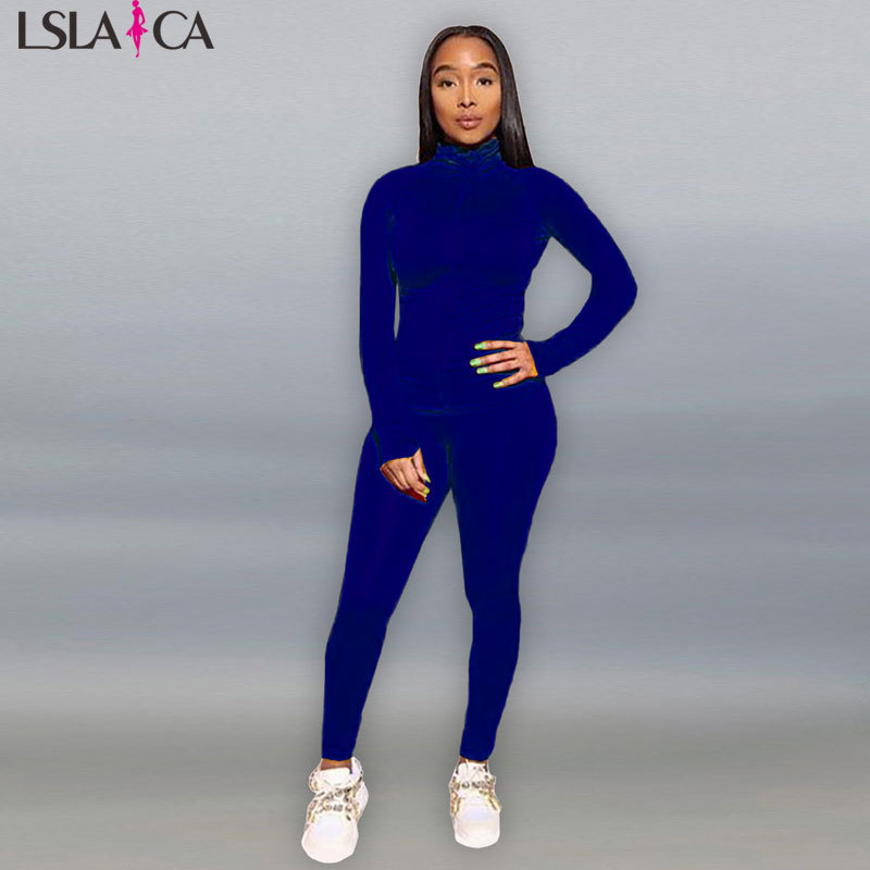 sweatsuits for women long sleeve coat+long pants 8 color plus size S-2XL have elasticity party night club sports 2 piece set 210515
