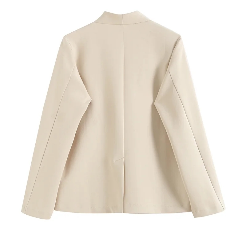 Spring Solid Women Open Stitch Blazer Without Buckles Elegant Open Stitch Cardigan OL Autumn Outwear Jacket Coat 210521