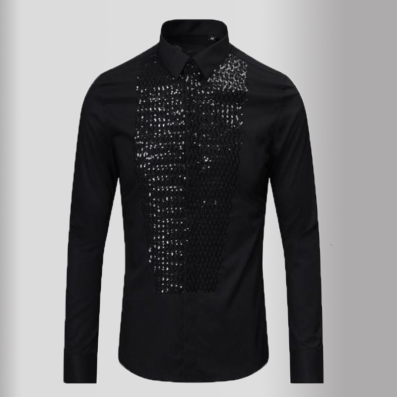 tee shirt shirt Black White Luxury Sequin Embroidery Long Sleeve Causal Mens Slim Fit Party Male Shirts 3XL
tee shirt shirt Black White Luxury Sequin Embroidery Long Sleeve Causal Mens Slim Fit Party Male Shirts 3XL