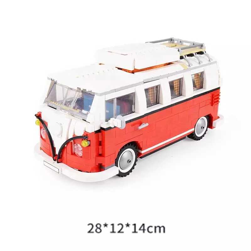 New 1354pcs Creator Technic Series T1 Camper Van Building Blocks Car Model Bricks Bus 21001 Children Toys Set Y0816