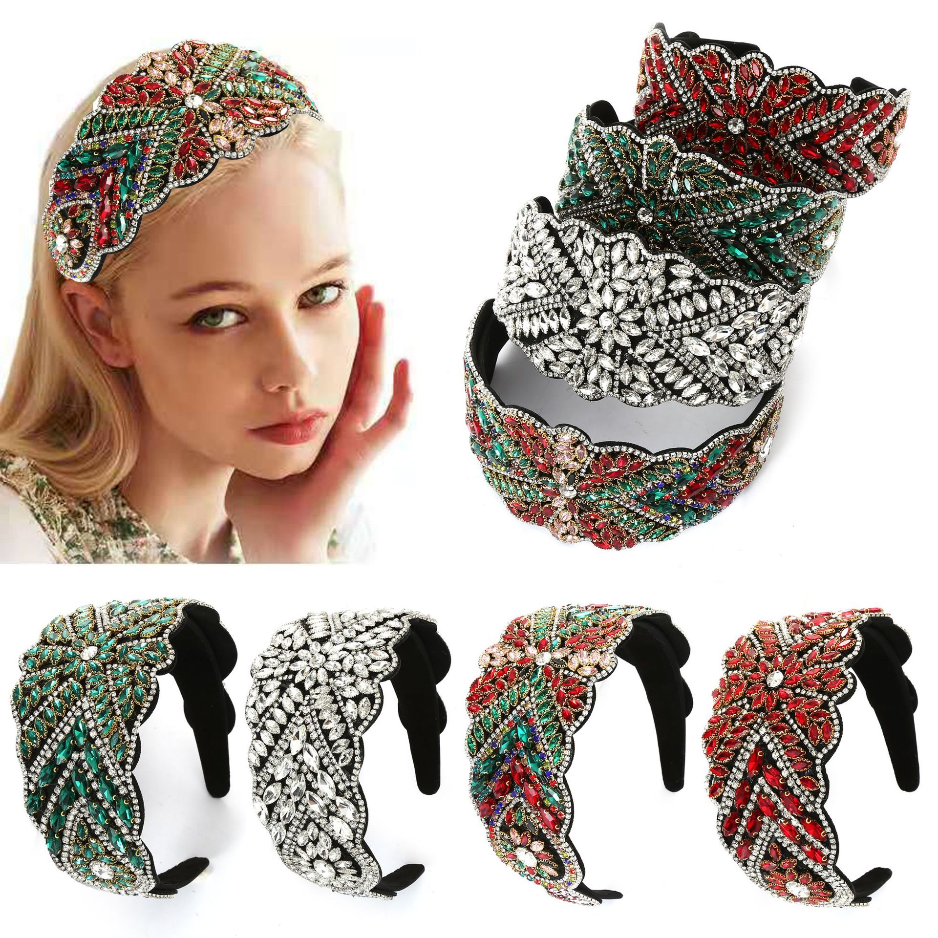 Ethnic style headbands personality mix and match handmade fashion simple wide-edge rhinestone headband super flash female street wild hair jewelry gifts
Ethnic style headbands personality mix and match handmade fashion simple wide-edge rhinestone headband super flash female street wild hair jewelry gifts