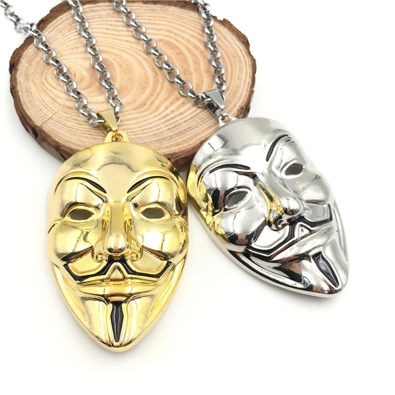 Pendant Necklaces Movie V-Vendetta Necklace Mask Metal Chain Choker Key Chains Accessories For Holder Gifts
Pendant Necklaces Movie V-Vendetta Necklace Mask Metal Chain Choker Key Chains Accessories For Holder Gifts