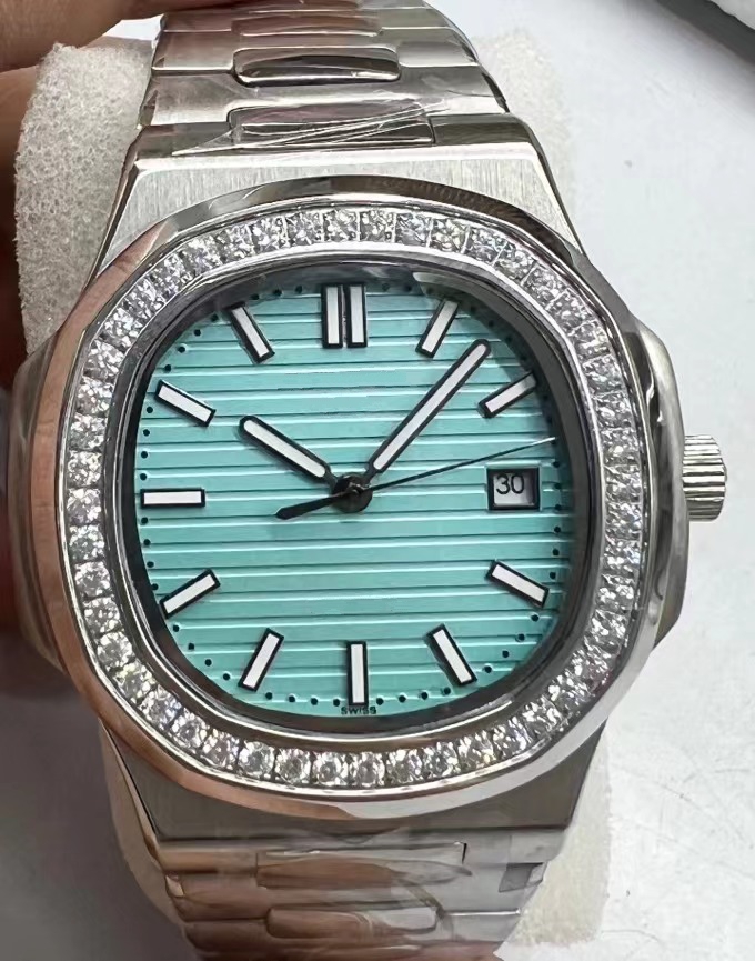 New arrivals Top Nautilus Watch Men Automatic Watch 5711 Silver bang Blue Stainless Mens Mechanical round diamonds bezel di Lusso Wristwatch Date ikwatches 03-2, Steel blue
New arrivals Top Nautilus Watch Men Automatic Watch 5711 Silver bang Blue Stainless Mens Mechanical round diamonds bezel di Lusso Wristwatch Date ikwatches 03-2, Steel blue
