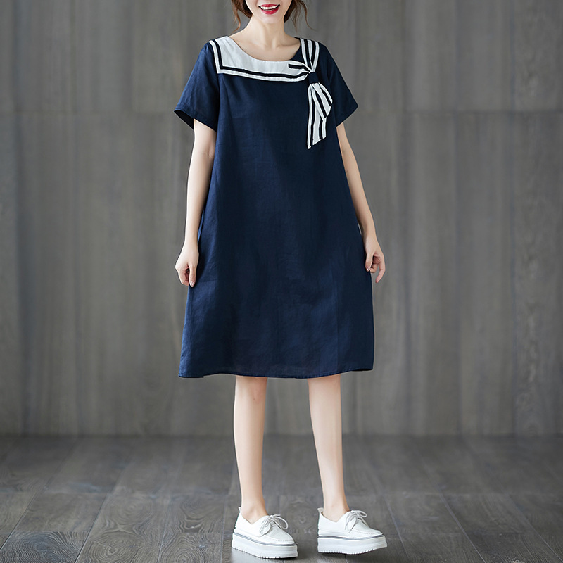 Johnature Preppy Style A-Line Dresses Spring Sailor Collar O-neck Loose Patchwork Women Navy Dresses 210521, Navy blue
Johnature Preppy Style A-Line Dresses Spring Sailor Collar O-neck Loose Patchwork Women Navy Dresses 210521, Navy blue