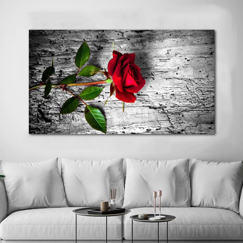 Red Rose Flower Posters And Prints Canvas Painting Home Decor HD Plant Pictures Wall Art For Living Room No Frame