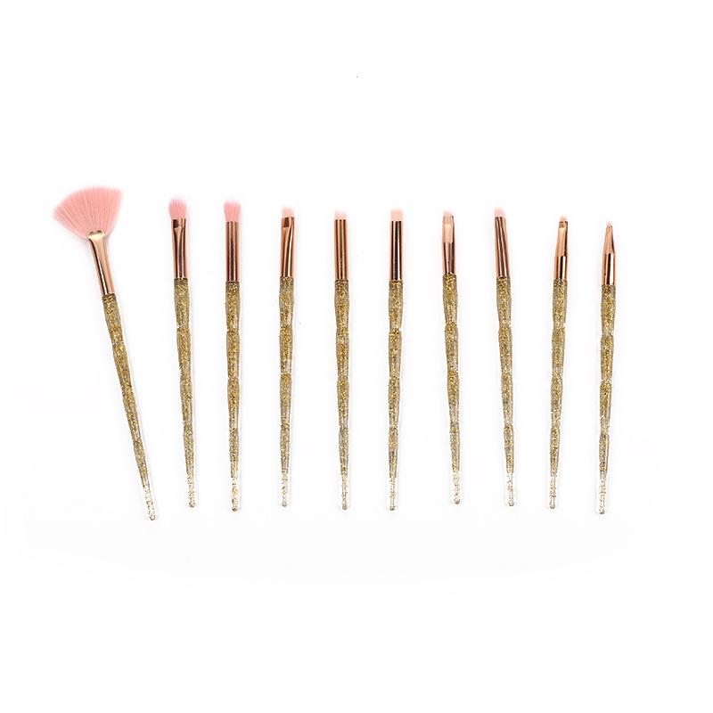 Makeup Brushes 10Pcs/Set Crystal Set Eye Cosmetic Powder Foundation Shadow Cosmetics Professional Make Up Brush