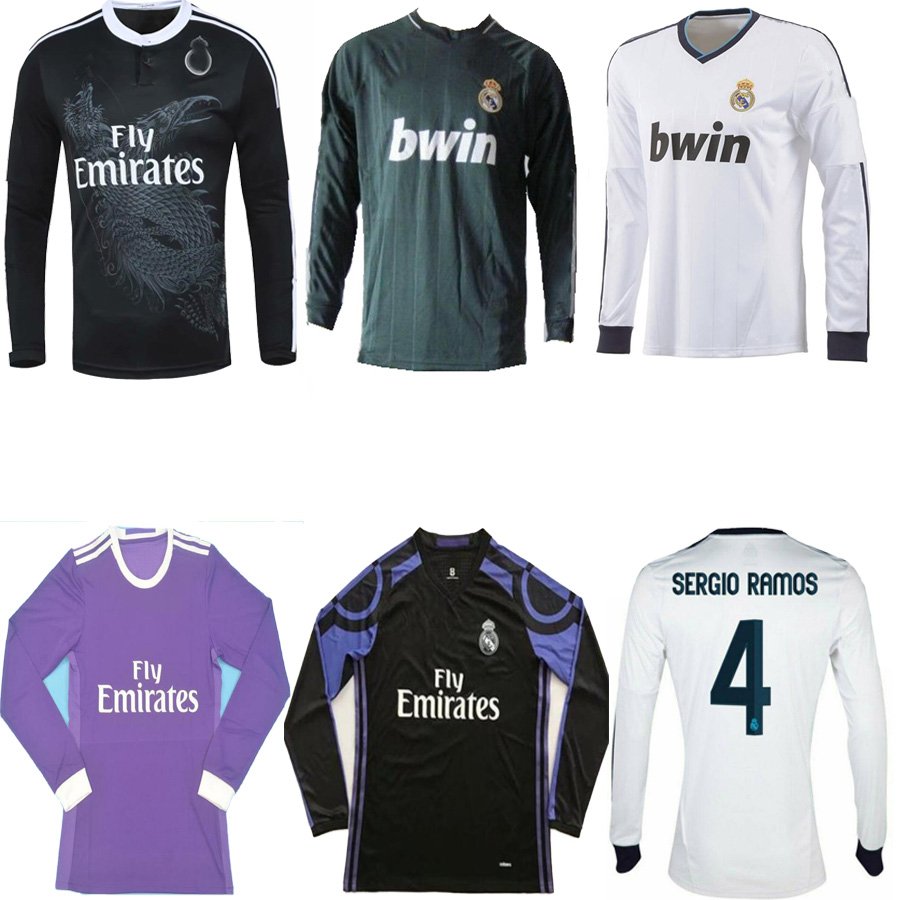 14/15 real madrid Long sleeve Retro soccer jerseys classic 12 13 RONALDO football shirts Vintage Di Maria Maillot SERGIO RAMOS BENZEMA Kaka, Black
14/15 real madrid Long sleeve Retro soccer jerseys classic 12 13 RONALDO football shirts Vintage Di Maria Maillot SERGIO RAMOS BENZEMA Kaka, Black