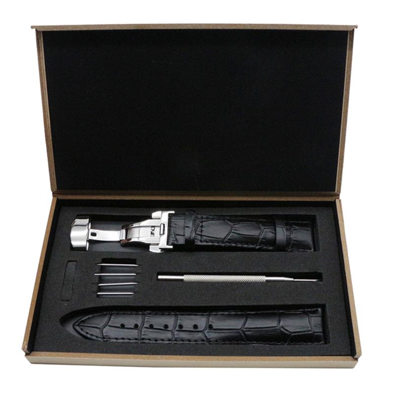 Watch Bands Leather Strap W/ Spring Bar Remover Tool 16mm/18mm/19mm/20mm/21mm/22mm