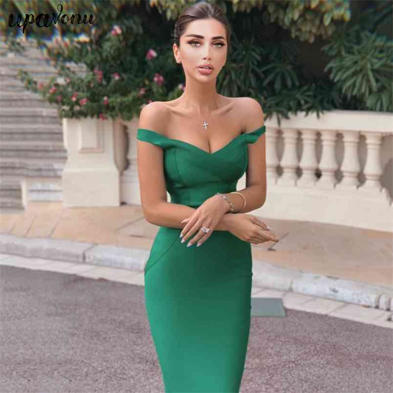Free Women Solid Color Bandage Dress Sexy V Neck Strap Sleeveless Bodycon Midi Club Night Party Vestidos 210524
