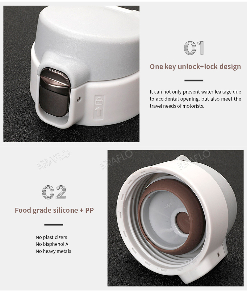 wholesale 500ml factory price Portable Thermos Mug with bounce lid Printable logo Seal Stainless Steel Vacuum Flasks vacuum cup For Car Water Bottles