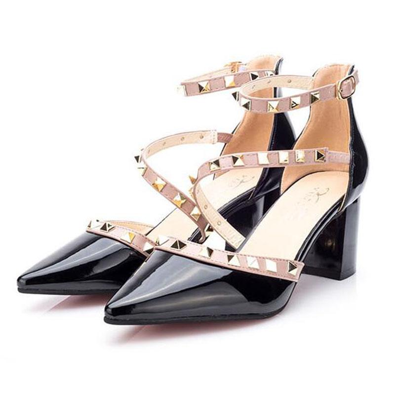 Dress Shoes Summer Thick With Woma Women Pumps Brand OL Rivet High Heels Pointed Buckle Single Professional, Black
Dress Shoes Summer Thick With Woma Women Pumps Brand OL Rivet High Heels Pointed Buckle Single Professional, Black