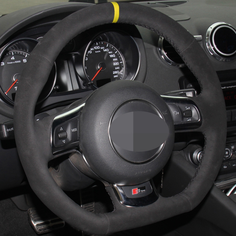 DIY Hand-stitched Black Soft Suede Car Steering Wheel Cover for Audi A3 S3 (8P) Sportback 2008-2012 R8 TT TTS (8J) 2006-2014
DIY Hand-stitched Black Soft Suede Car Steering Wheel Cover for Audi A3 S3 (8P) Sportback 2008-2012 R8 TT TTS (8J) 2006-2014