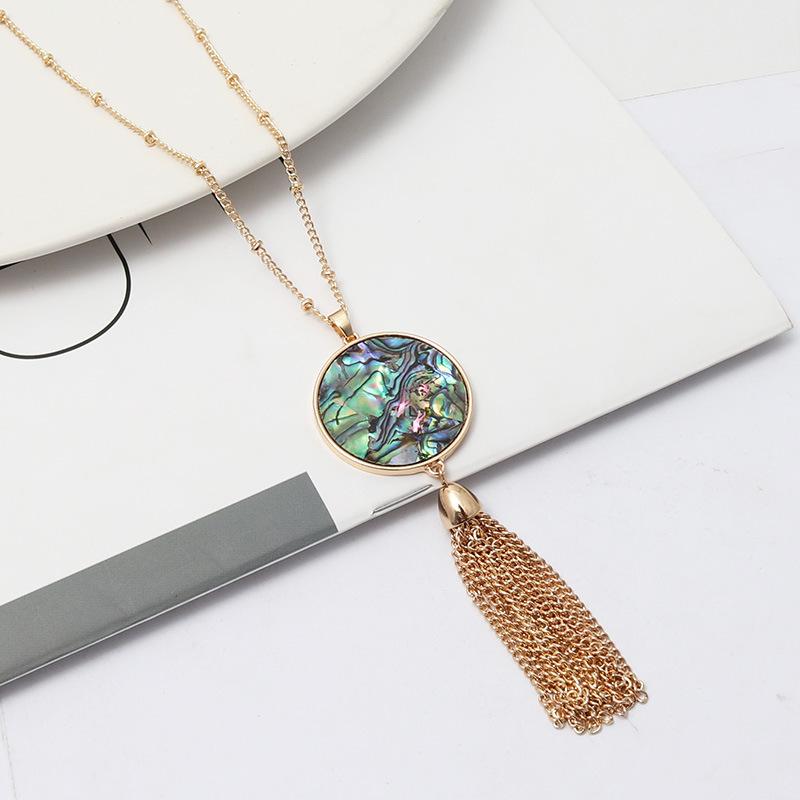 Pacifiers# ZWPON Fashion Geometric Circle Abalone Shell Wood Disc Necklace Alloy Chain Tassel For Woman Jewelry
Pacifiers# ZWPON Fashion Geometric Circle Abalone Shell Wood Disc Necklace Alloy Chain Tassel For Woman Jewelry