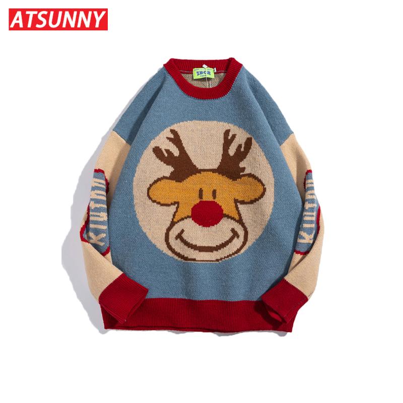 Men's Sweaters ATSUNNY Hip Hop Knitwear Mens Sweater Christmas Elk Fashion Harajuku Style Autumn And Winter Clothes Pullover Streetwear, White;black
Men's Sweaters ATSUNNY Hip Hop Knitwear Mens Sweater Christmas Elk Fashion Harajuku Style Autumn And Winter Clothes Pullover Streetwear, White;black