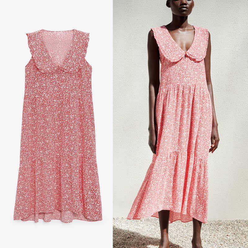 Za Oversized Print Long Summer Dress Women Sleeveless Ruffle Loose Party Dresses Woman Chic Front Button Elegant Red Dress 210602
Za Oversized Print Long Summer Dress Women Sleeveless Ruffle Loose Party Dresses Woman Chic Front Button Elegant Red Dress 210602