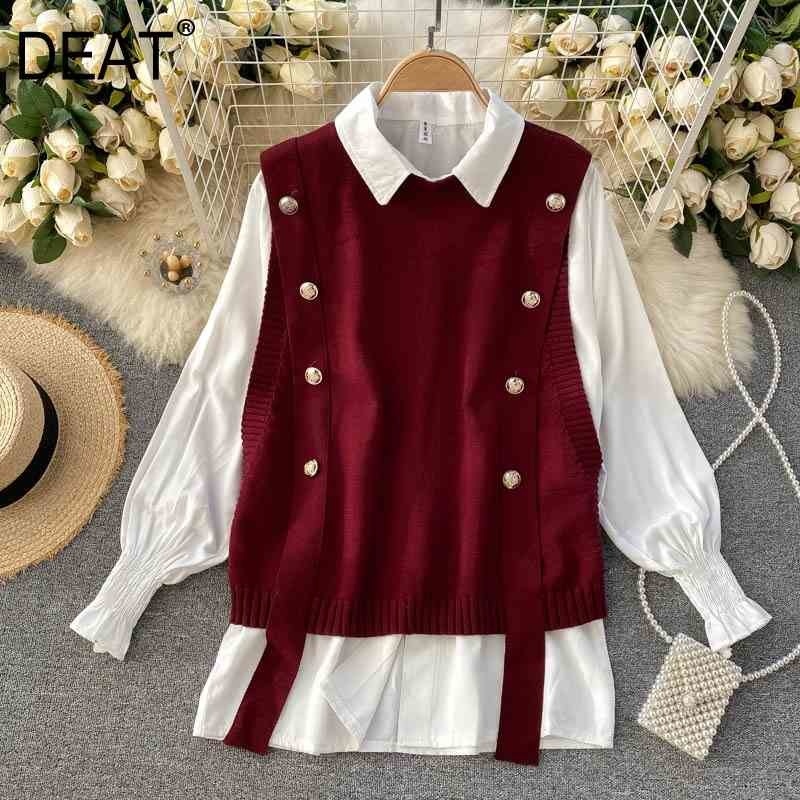 Spring Arrivals Solid Color Long Sleeve Lapel Collar Single Breasted Shirt With Knitted Vest Two Piece Set MZ217 210525, Black
Spring Arrivals Solid Color Long Sleeve Lapel Collar Single Breasted Shirt With Knitted Vest Two Piece Set MZ217 210525, Black