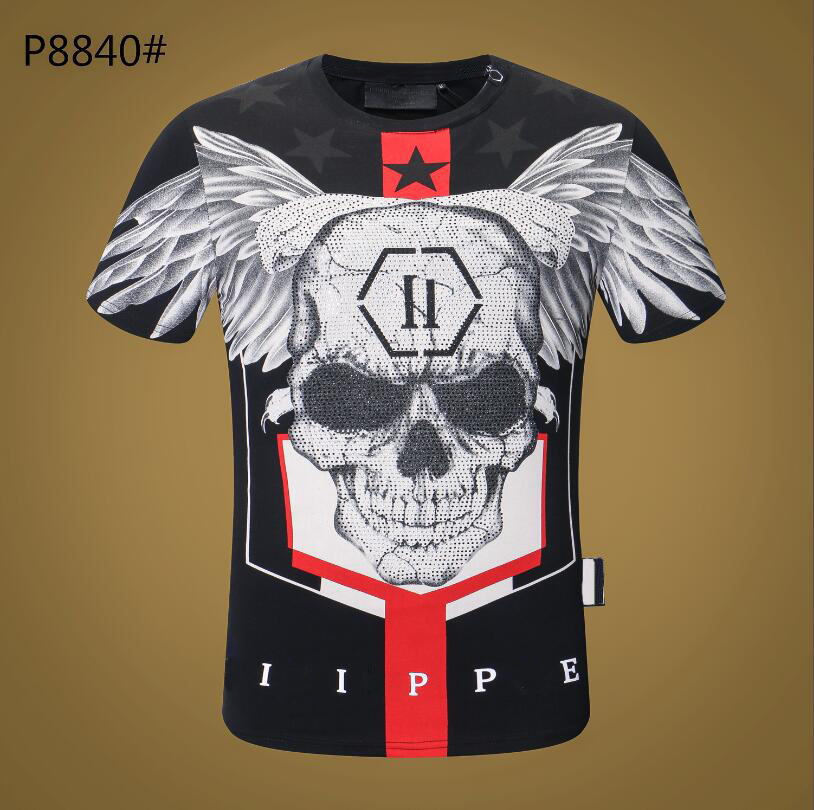 PP Men's T-shirt Summer rhinestone Short Sleeve Round Neck shirt tee Skulls Print Tops Streetwear M-xxxL 8840a, White;black
PP Men's T-shirt Summer rhinestone Short Sleeve Round Neck shirt tee Skulls Print Tops Streetwear M-xxxL 8840a, White;black