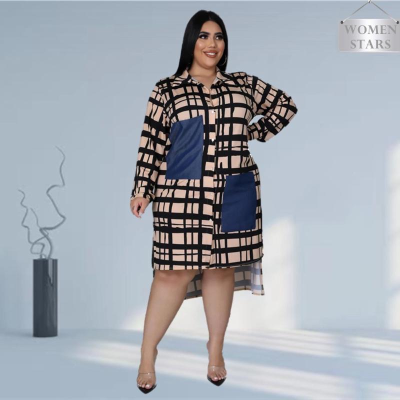 Plus Size Dresses Women 2022 Wholesale Buttons Casual Long Sleeve Loose Office Lady Plaid Shirt Midi Drop, Black
Plus Size Dresses Women 2022 Wholesale Buttons Casual Long Sleeve Loose Office Lady Plaid Shirt Midi Drop, Black