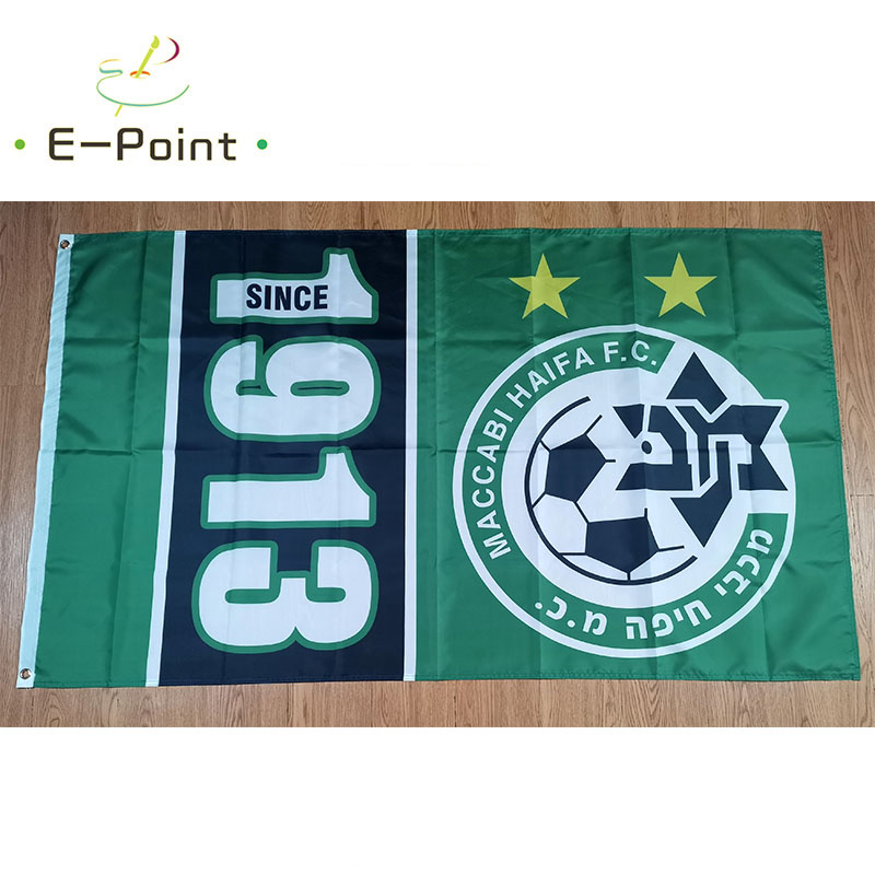 Israel Maccabi Haifa FC Since 1913 3*5ft (90cm*150cm) Polyester flags Banner decoration flying home & garden Festive gifts
Israel Maccabi Haifa FC Since 1913 3*5ft (90cm*150cm) Polyester flags Banner decoration flying home & garden Festive gifts