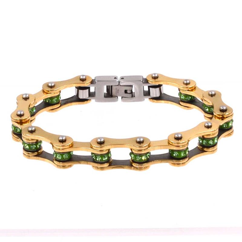 Link, Chain Fashion Cycling Golden Women Punk Bracelets 316L Stainless Steel Motorcycle Bracelet Ladies Jewelry Gift