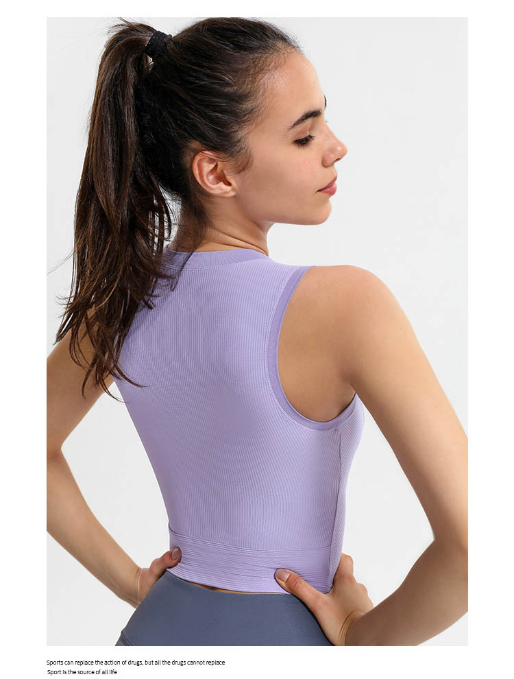 yoga Sleeveless ribbed Fitness Wear Tanks T-Shirt vest shirt women sport stretch tight outer underwear Outdoor Clothes