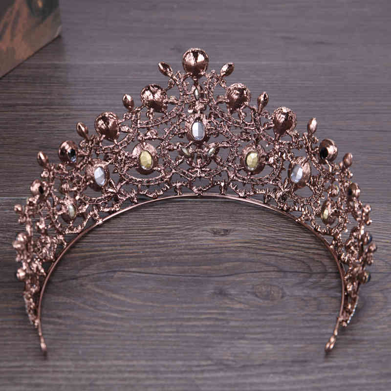 Wedding Hair Jewelry Accessories Elegant Blue Diamond Inlaid Bride Crown Headdress Studio Shooting Cooperation