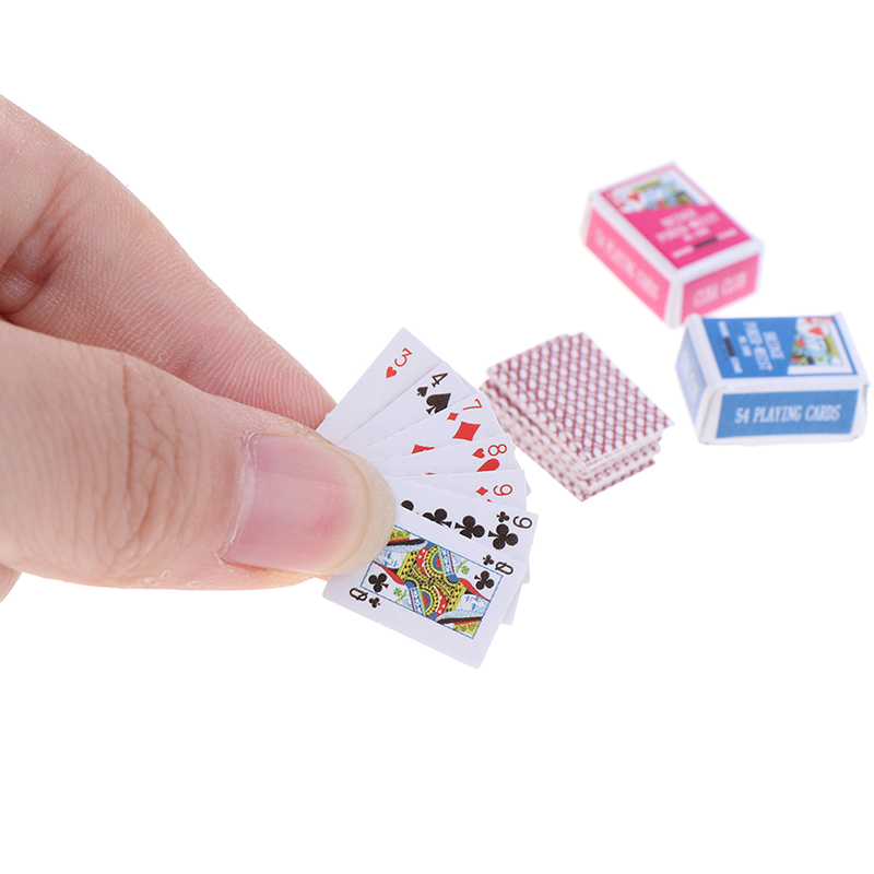 Cute 1:12 Miniature Games Poker Mini Dollhouse Playing Cards Miniature For Dolls Accessory Home Decoration High Quality
Cute 1:12 Miniature Games Poker Mini Dollhouse Playing Cards Miniature For Dolls Accessory Home Decoration High Quality
