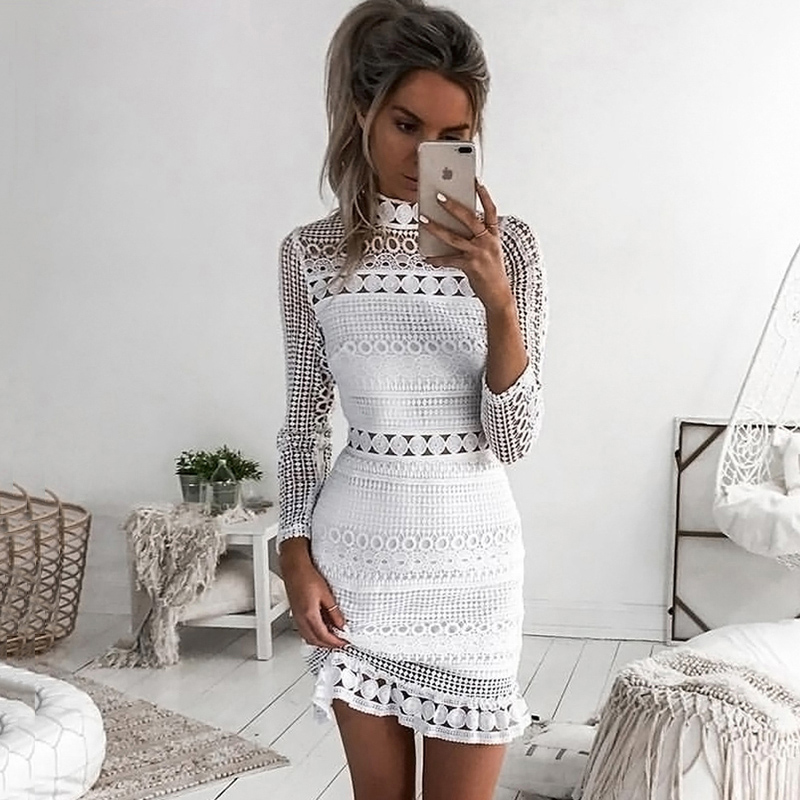 Women Dress Sexy White Lace Stitching Hollow Out Party Dresses Elegant Short Mini Summer Spring Long Sleeve Clothes Vestidos, White ( sleeveless)
Women Dress Sexy White Lace Stitching Hollow Out Party Dresses Elegant Short Mini Summer Spring Long Sleeve Clothes Vestidos, White ( sleeveless)