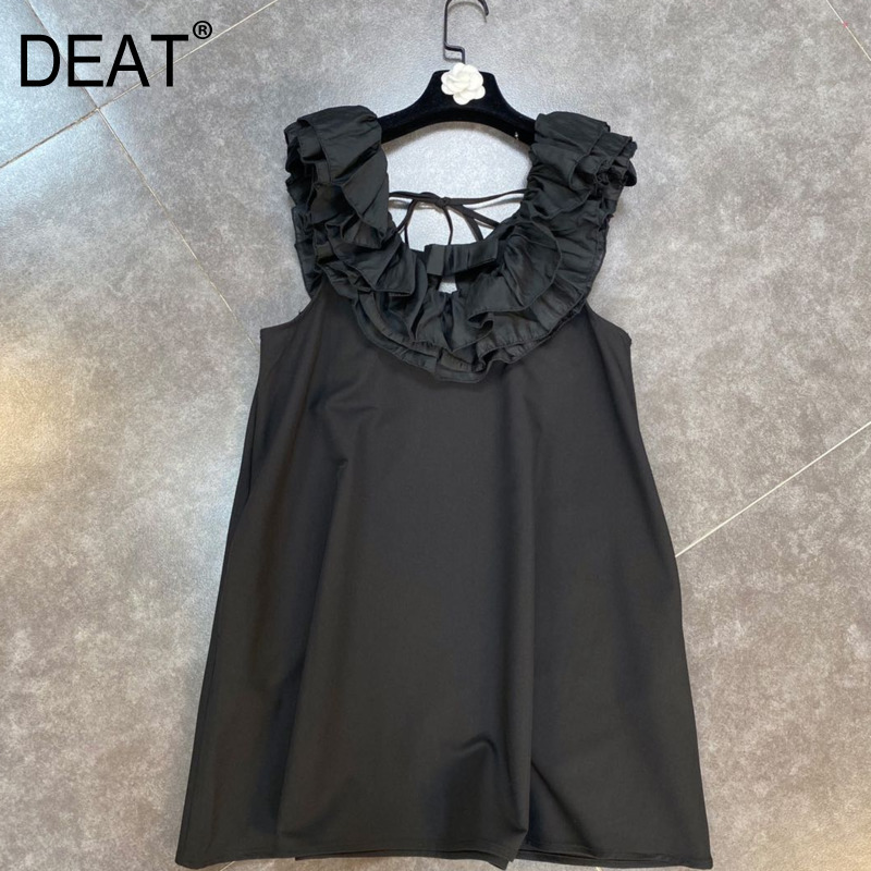 Women Bowtie A-line Dress Fashion Spring Summer Ladies Sleeveless Solid Color HR385 210525, Black
Women Bowtie A-line Dress Fashion Spring Summer Ladies Sleeveless Solid Color HR385 210525, Black