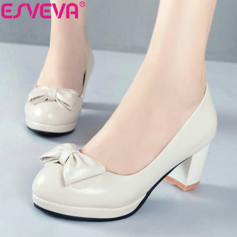 Dress Shoes ESVEVA 2021 Women Pumps Sweet Style Square High Heels Butterfly-knot Spring Sandals Round Toe Black Size 34-43
Dress Shoes ESVEVA 2021 Women Pumps Sweet Style Square High Heels Butterfly-knot Spring Sandals Round Toe Black Size 34-43