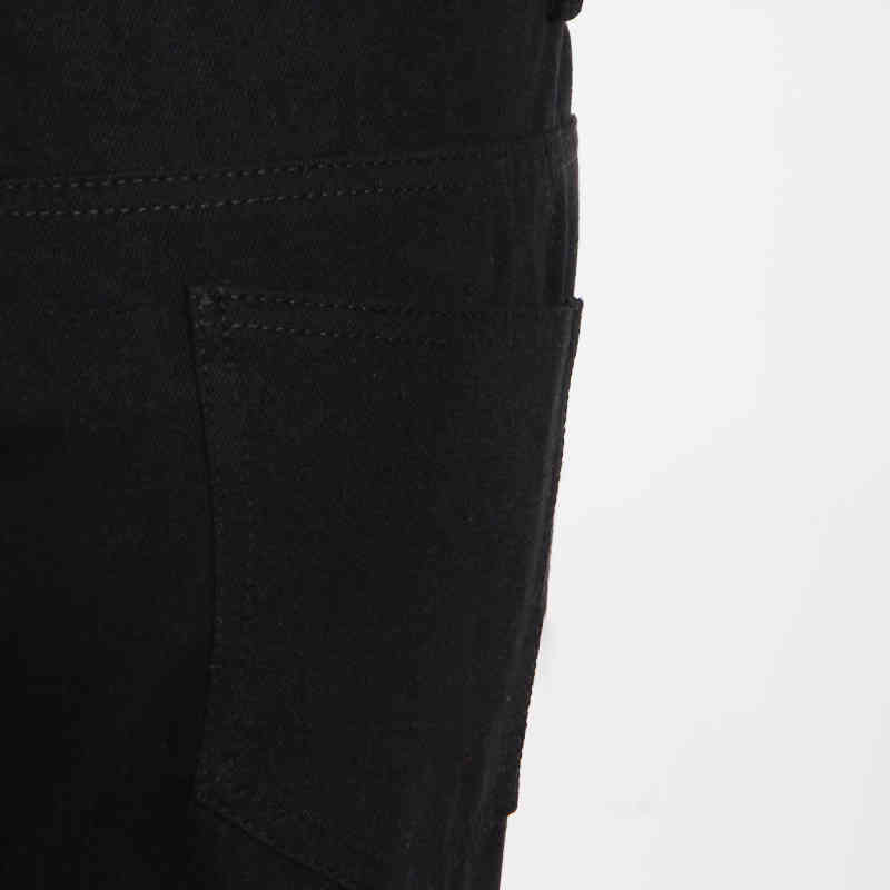 Black Patchwork Chain Jeans For Women High Waist Casual Streetwear Pants Female Fashion New Clothing Stylish 210428