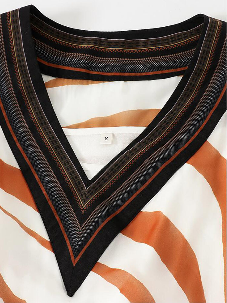 VKBN Summer Dress Women V-neck Striped Print Batwing Sleeve Plus Size Women Maxi Dresses for Women 210507