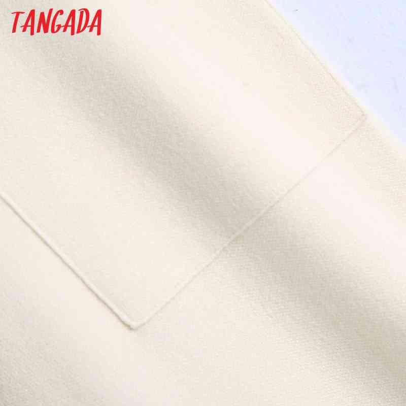 Women Chic Fashion Beige Knitted Pants Vintage High Waist with Drawstring Female Ankle Trousers BE352 210416