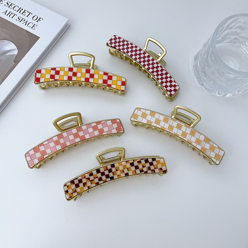 Yamog Women T Shaped Grid Point Large Hair Clamps Checkerboard Acetic Acid Alloy One Word Hair Clips Claw Multi Color Girls Scrunchies Ponytail Hairpins Length 11.3 CM
Yamog Women T Shaped Grid Point Large Hair Clamps Checkerboard Acetic Acid Alloy One Word Hair Clips Claw Multi Color Girls Scrunchies Ponytail Hairpins Length 11.3 CM