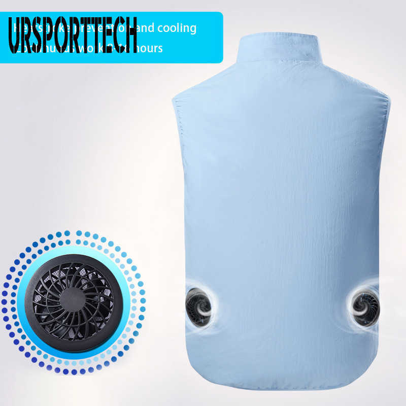 Summer Spring Jacket Men Air-conditioning Clothes Jacket Coat Male with Fan Cool Down Sleeveless VestJacket Outerwear Work Coats 210528