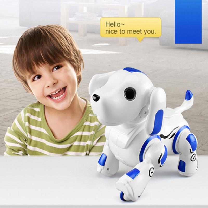 Electronics RobotsNew Remote Control Smart Robot Dog Programable 2.4G Wireless Kids Toy Intelligent Talking Robot Dog Electronic