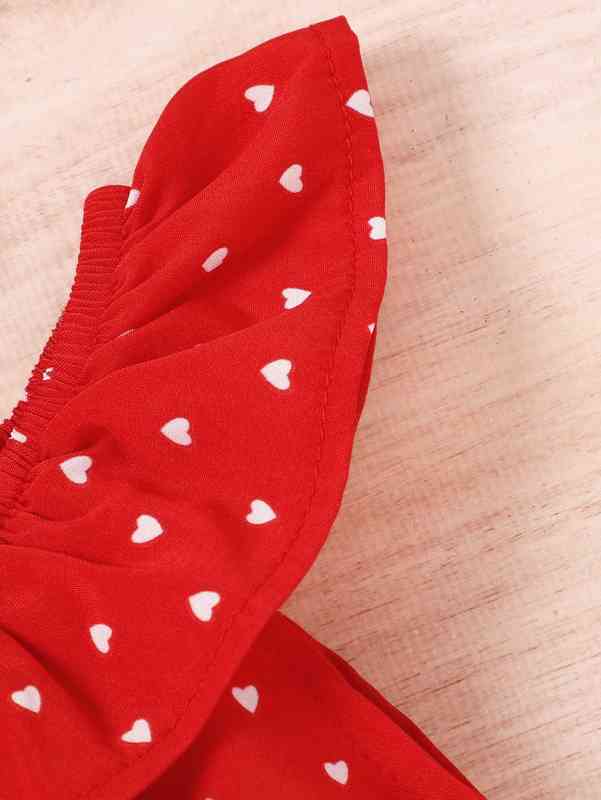 Baby Confetti Heart Print Top & Bow Front Shorts With Headband SHE