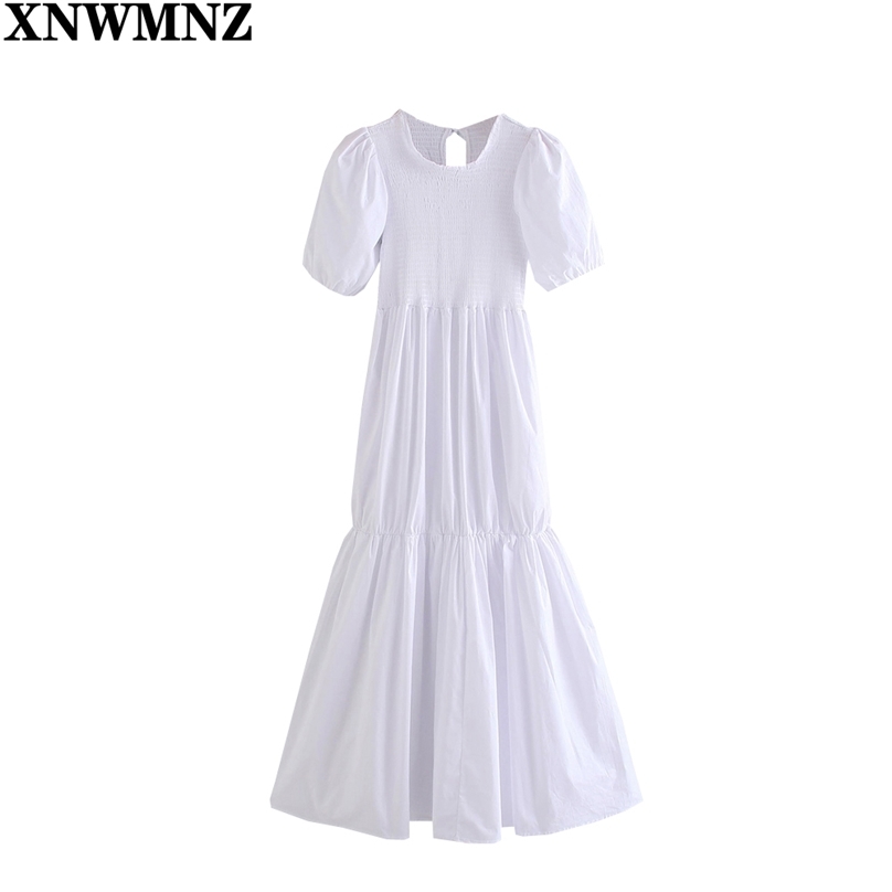 Women Dress Summer White Short Sleeve Midi es Clothing Ruched Elastic Elegant Casual Robe Femme 210520
Women Dress Summer White Short Sleeve Midi es Clothing Ruched Elastic Elegant Casual Robe Femme 210520