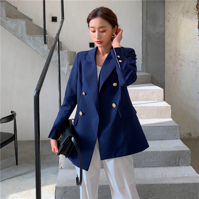 All Match Solid Chic Korean Plus Office Lady Streetwear Fashion OL Loose Slim Regular Women Blazers 210421