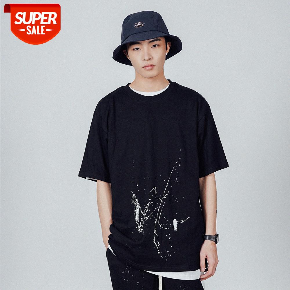 Ink graffiti print short-sleeved T-shirt men's street flow loose round neck five-point sleeve half #NV35, White;black
Ink graffiti print short-sleeved T-shirt men's street flow loose round neck five-point sleeve half #NV35, White;black