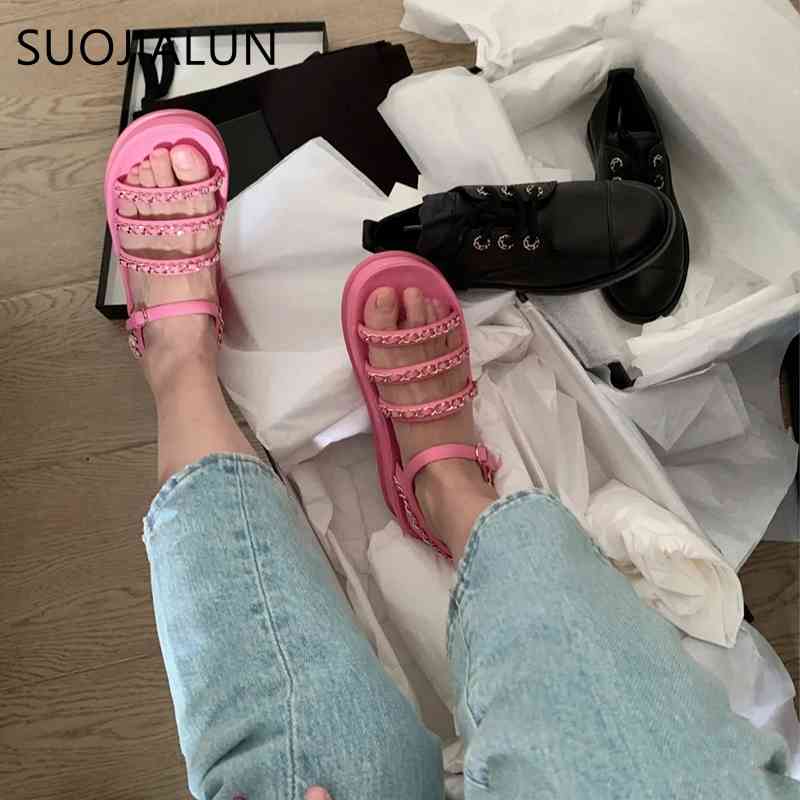 SUOJIALUN 2021 New Brand Women Sandal Fashion Chain Low Heel Gladiator Shoes Buckle Back Strap Casual Slides Shoes zapatos mujer K78, Black
SUOJIALUN 2021 New Brand Women Sandal Fashion Chain Low Heel Gladiator Shoes Buckle Back Strap Casual Slides Shoes zapatos mujer K78, Black