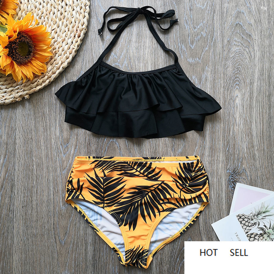 5-14 Years Girl Swimsuit Kids Swimwear Leaf Print Teenage Girl Bikini Halter Top Girls Bathing Suit Falbala Children's Swimwear
5-14 Years Girl Swimsuit Kids Swimwear Leaf Print Teenage Girl Bikini Halter Top Girls Bathing Suit Falbala Children's Swimwear