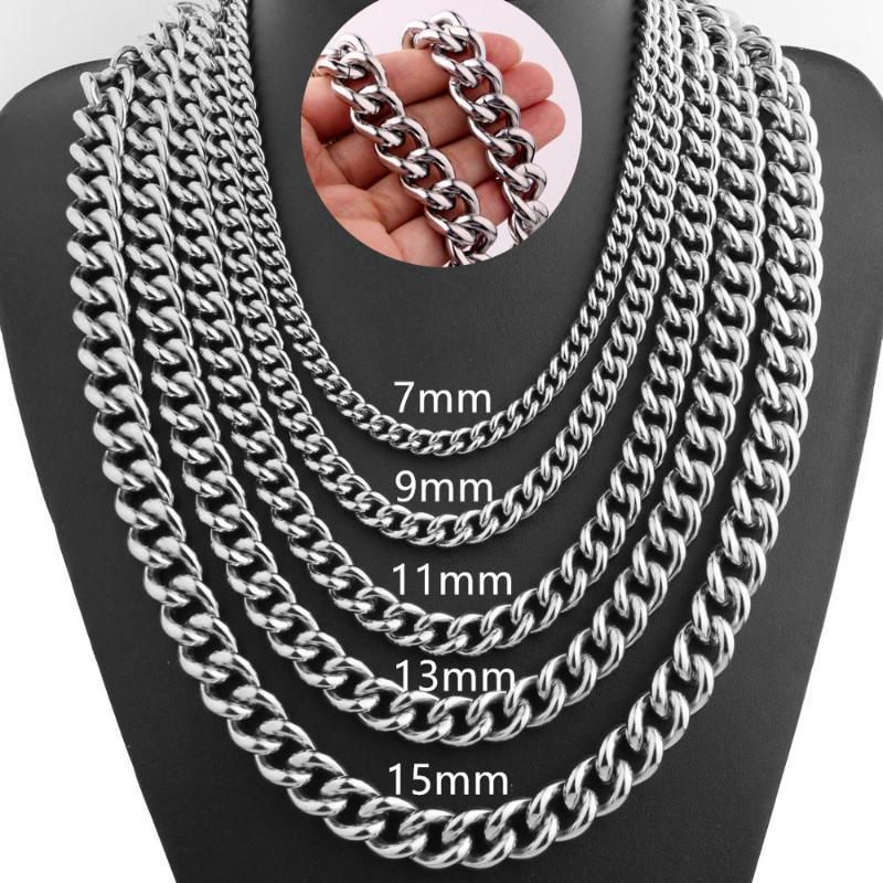 7/9/11/13/15mm Fashion Heavy Men's Necklace Silver Color 316L Stainless Steel Collar Choker Cuban Curb Link Chain Wholesale Gift Chains
7/9/11/13/15mm Fashion Heavy Men's Necklace Silver Color 316L Stainless Steel Collar Choker Cuban Curb Link Chain Wholesale Gift Chains