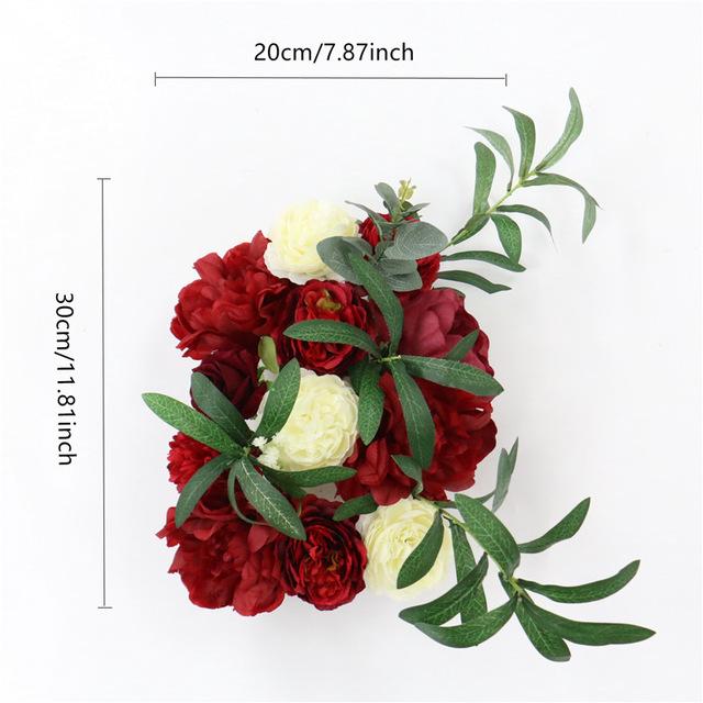 Decorative Flowers & Wreaths 140CM Custom Burgundy Wine Red Artificial Flower Wall Garland Table Centerpiece Wedding Backdrop Decor Party Co