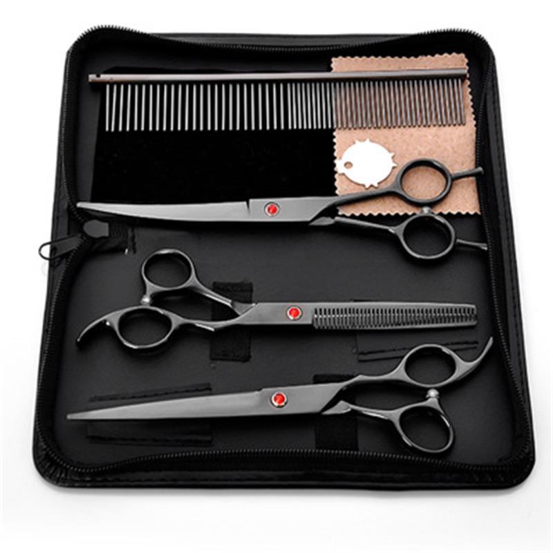 4pcs Stainless Steel Pet Dogs Grooming Scissors Cat Hair Thinning Shear Sharp Edge Scissors For Dogs Animal Barber Cutting Tool
