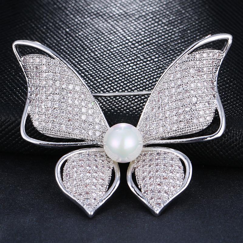 Pins, Brooches Trendy Handmade Butterfly White Gold/Rose Gold Cubic Zircon Pearl Brooch For Women Wedding Gift
Pins, Brooches Trendy Handmade Butterfly White Gold/Rose Gold Cubic Zircon Pearl Brooch For Women Wedding Gift