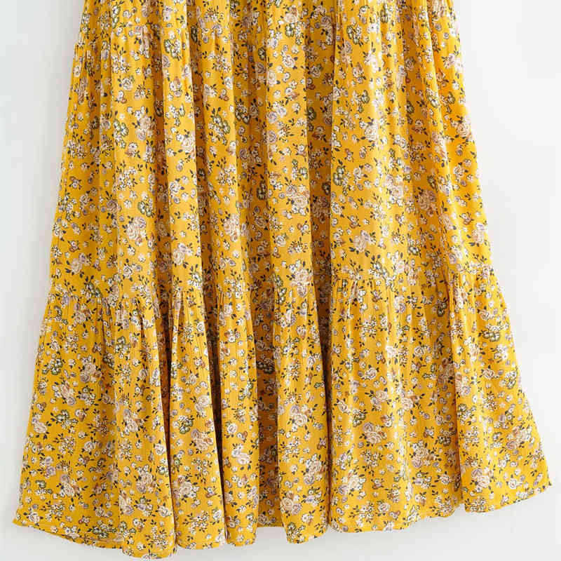 Sweet Women Soft Cotton Square Collar Dress Summer Fashion Ladies Beach Style Female One-shoulder Printed 210515