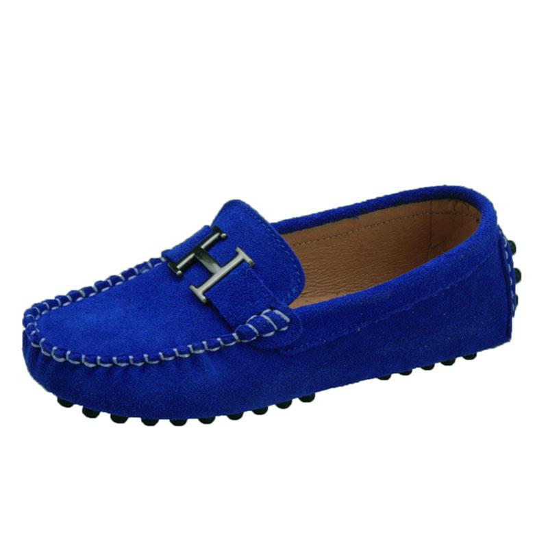Flat Shoes Quality Kids Children's Loafers For Boys Girls Moccasins Suede Children Flats Casual Boat Wedding Leather Autumn