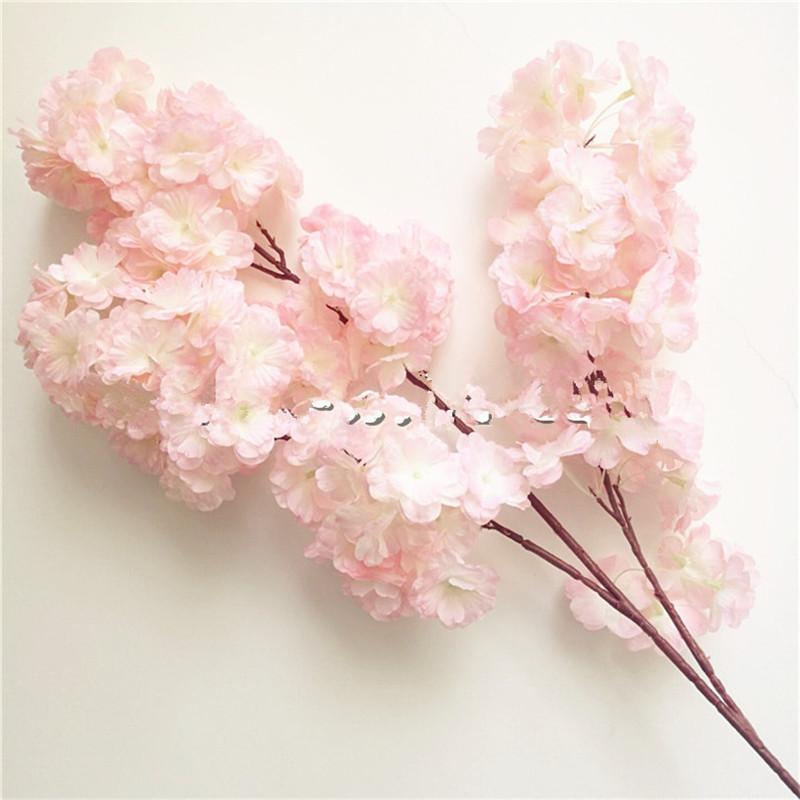 100CM39inch Fake Cherry Blossom Flower Branch Begonia Sakura Tree Stem For Event Wedding Decor Artificial Decorative Flowers & Wreaths