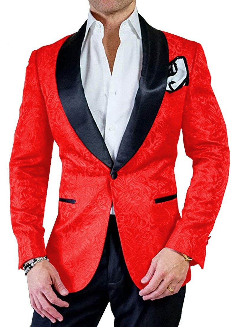 Men's Suits & Blazers Arrival Men Red Pattern and Black Groom Tuxedos Shawl Lapel Groomsmen Wedding Man 2 Pieces ( Jacket+Pants+Ti, Same picture
Men's Suits & Blazers Arrival Men Red Pattern and Black Groom Tuxedos Shawl Lapel Groomsmen Wedding Man 2 Pieces ( Jacket+Pants+Ti, Same picture
